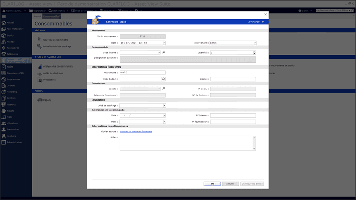 ClariLog - Asset View Suite - gestion des stocks