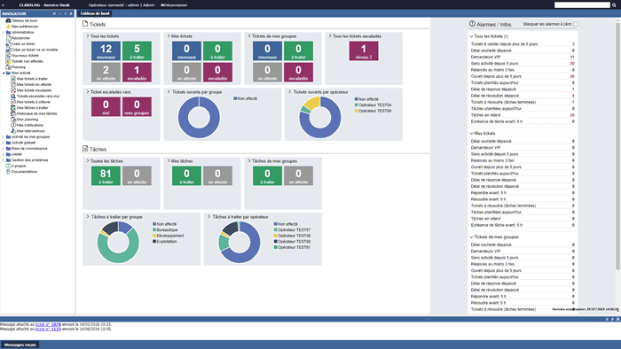 ClariLog - Asset View Suite - Service - 
Desk - Gestion des tickets