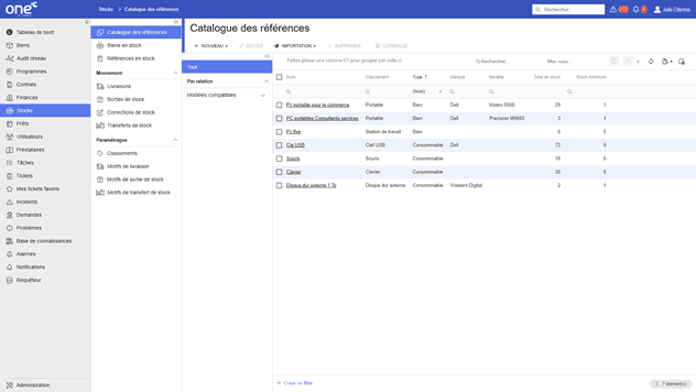 One by ClariLog - Gestion des stocks